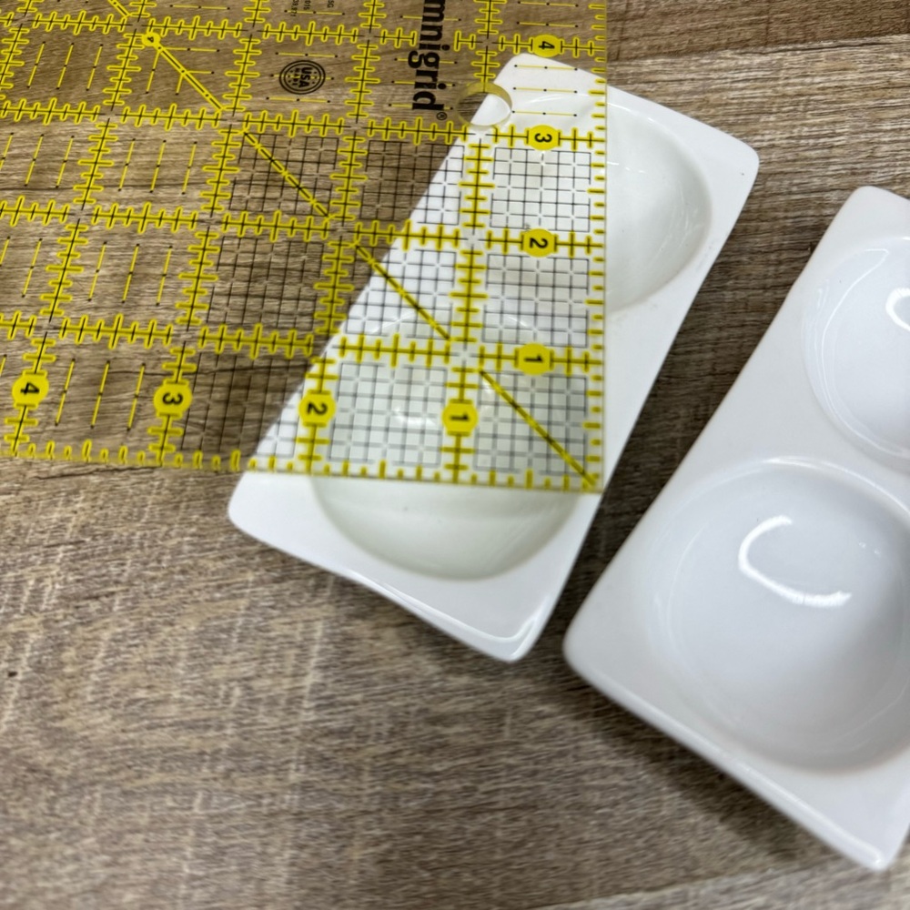 Dip Sauce Dish 2 Sided Set Of 2 multiple available great for soy sauce and dips - Picture 7 of 8